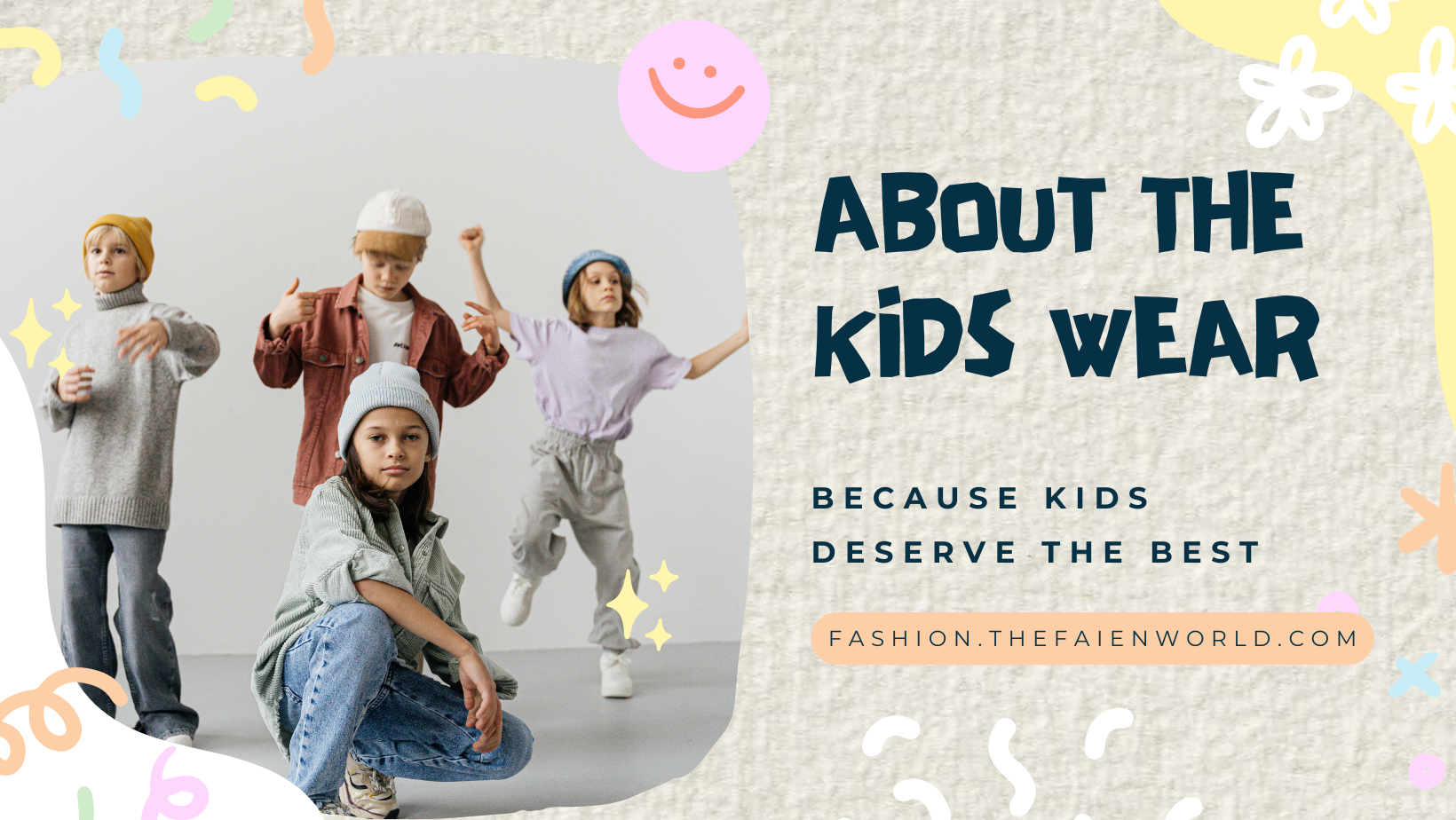 Beige Playful Kids Fashion Facebook Cover